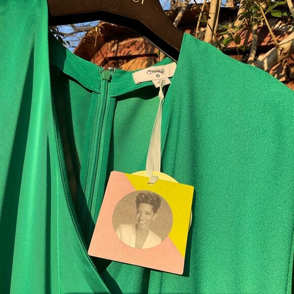 Cushnie x Target NWT dress Emerald Green Asymmetrical Long SLeeve Size 6 - Picture 9 of 9